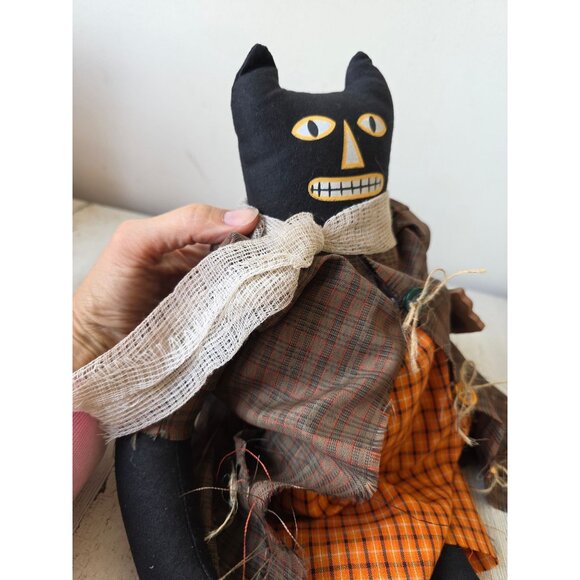 Hallmark plush cat shabby chic rustic sitting large - Picture 5 of 6